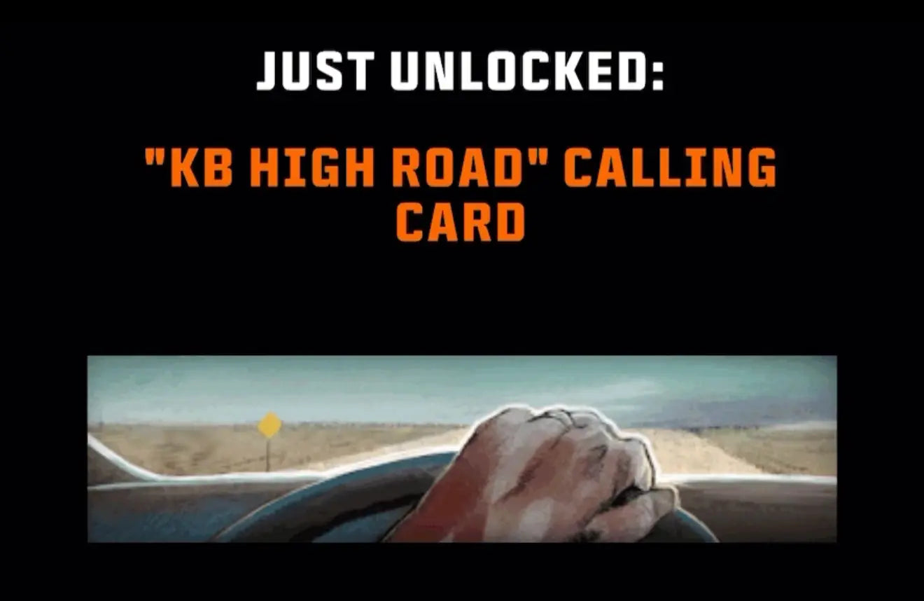 Call of duty Black Ops 6 "KB HIGH ROAD" Animated Calling Card WHOTTON TRADING