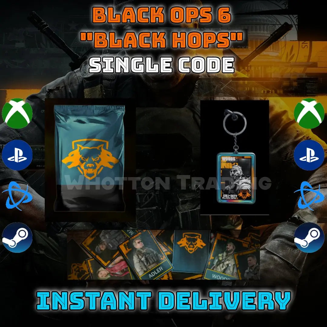 Call of Duty Black Ops 6 - "Black Hops" TCG Set - 3 In - Game Items - WHOTTON TRADING