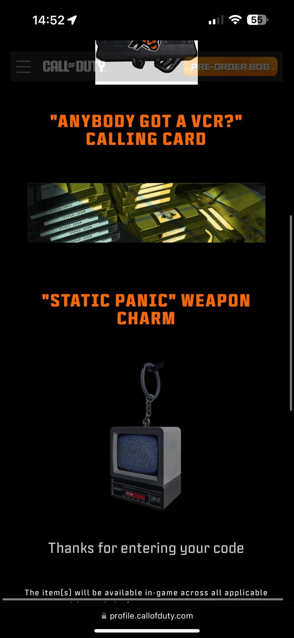 Call of duty Black Ops 6 - Papa Johns - 3 In - Game Item Bundle - WHOTTON TRADING