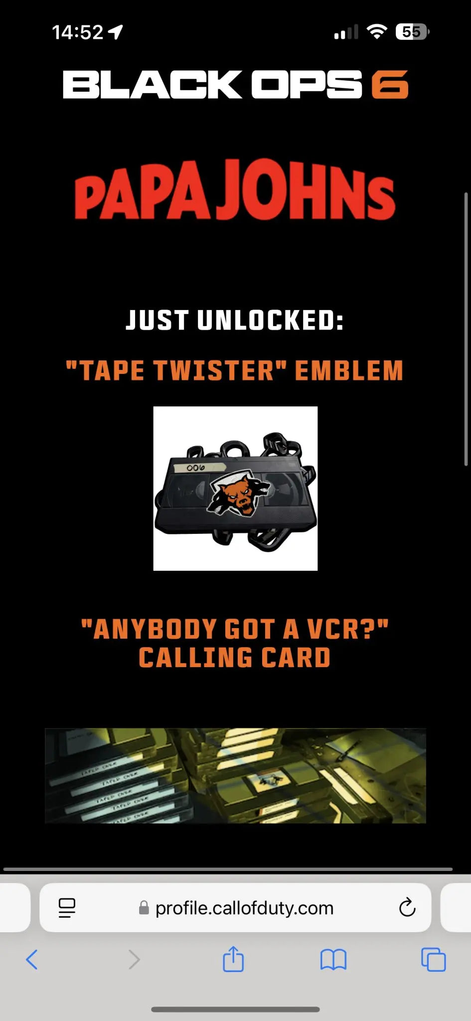 Call of duty Black Ops 6 - Papa Johns - 3 In - Game Item Bundle - WHOTTON TRADING