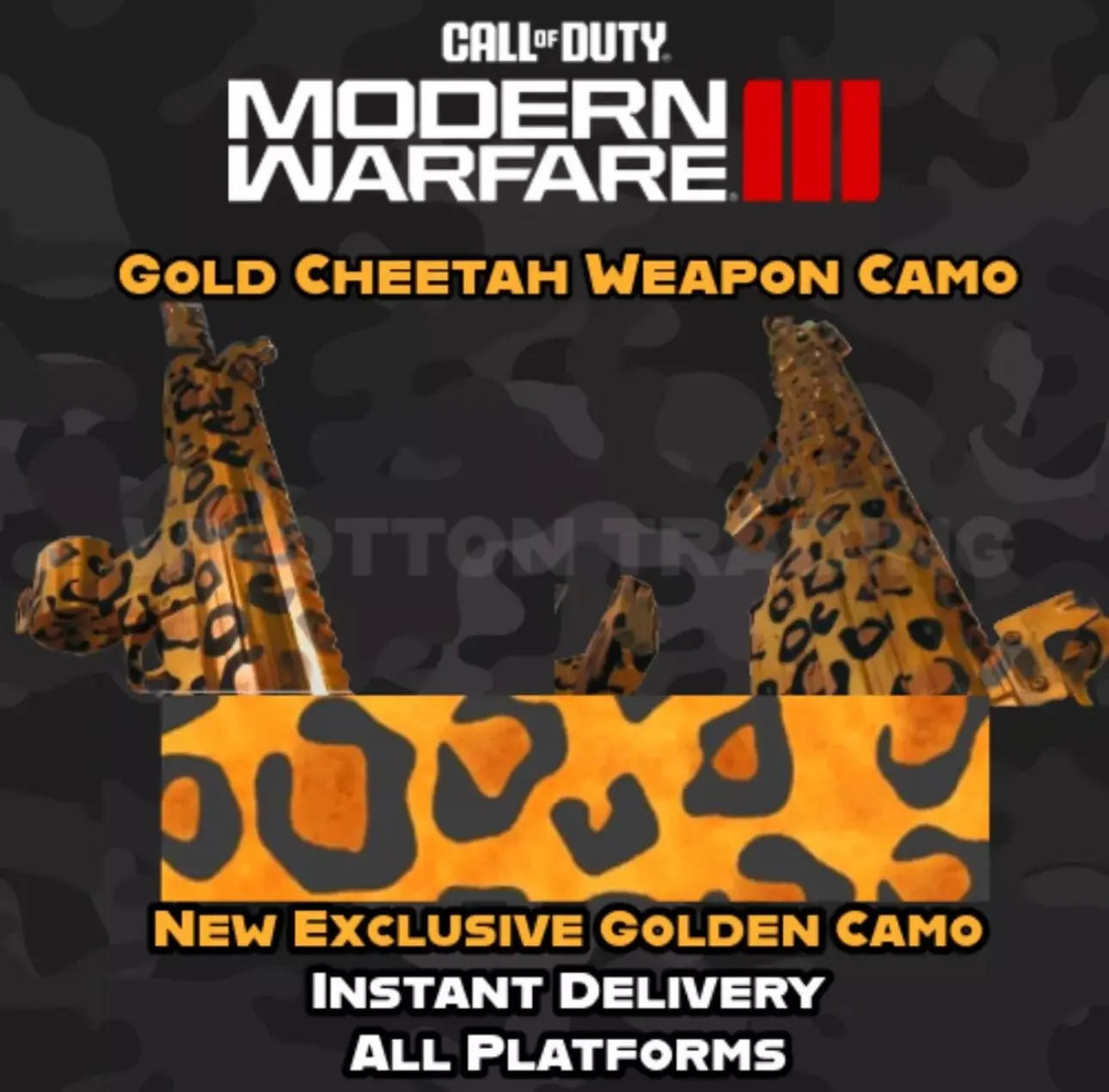 Golden Cheetah Camo for Call of Duty Modern Warfare 3 COD MW3.