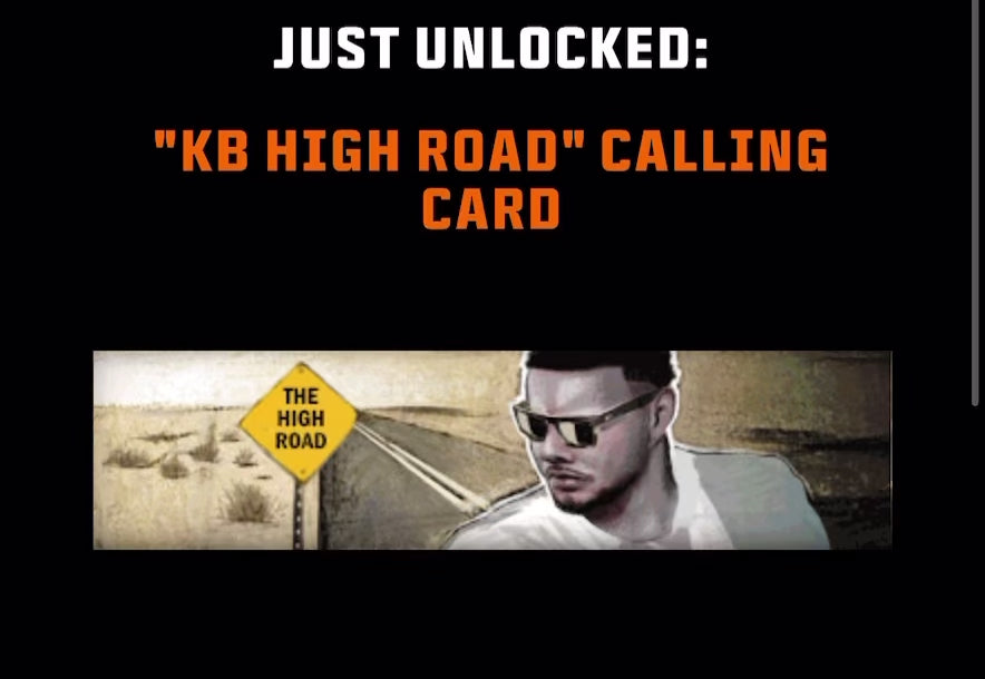 Call of duty Black Ops 6 "KB HIGH ROAD" Animated Calling Card
