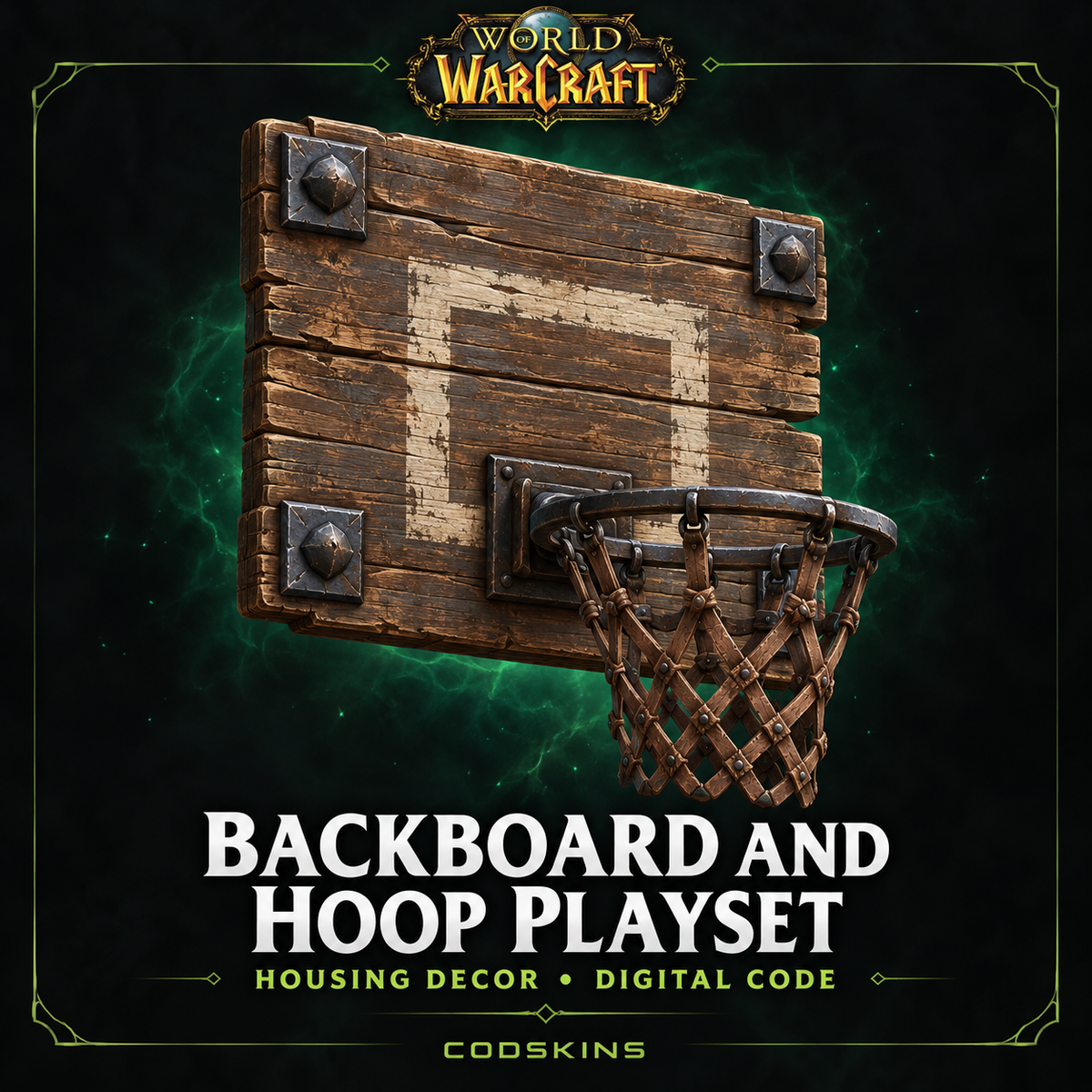 World of Warcraft Backboard and Hoop Playset housing decor with wooden backboard and leather net – CODSKINS digital code