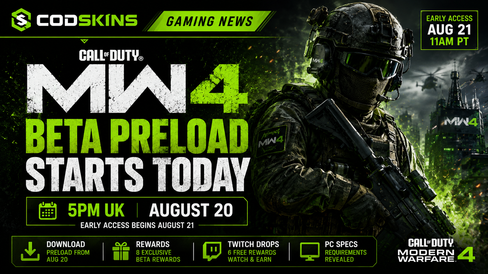 MW4 BETA PRELOAD STARTS TODAY 5PM UK – AUGUST 20