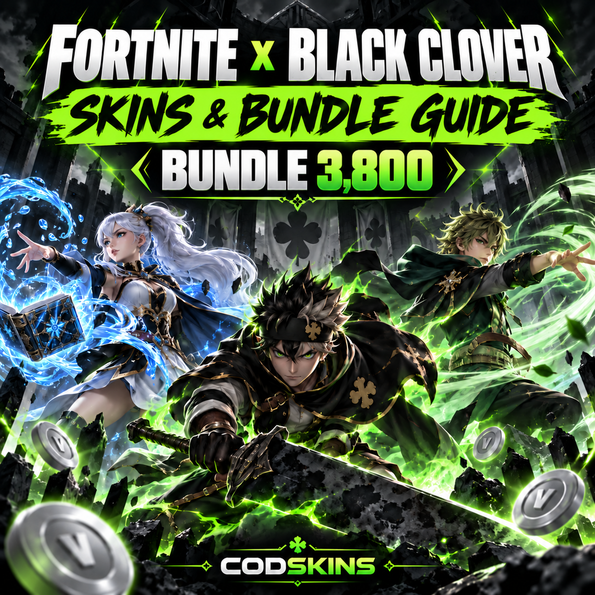 Fortnite Black Clover skins and 3800 V-Bucks bundle guide