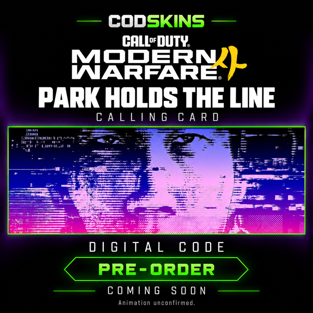MW4 Park Holds the Line Calling Card digital code pre-order at CODSKINS