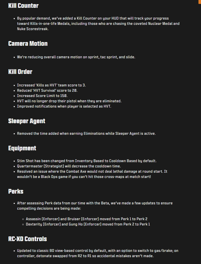 Other changes #BlackOps6 - WHOTTON TRADING