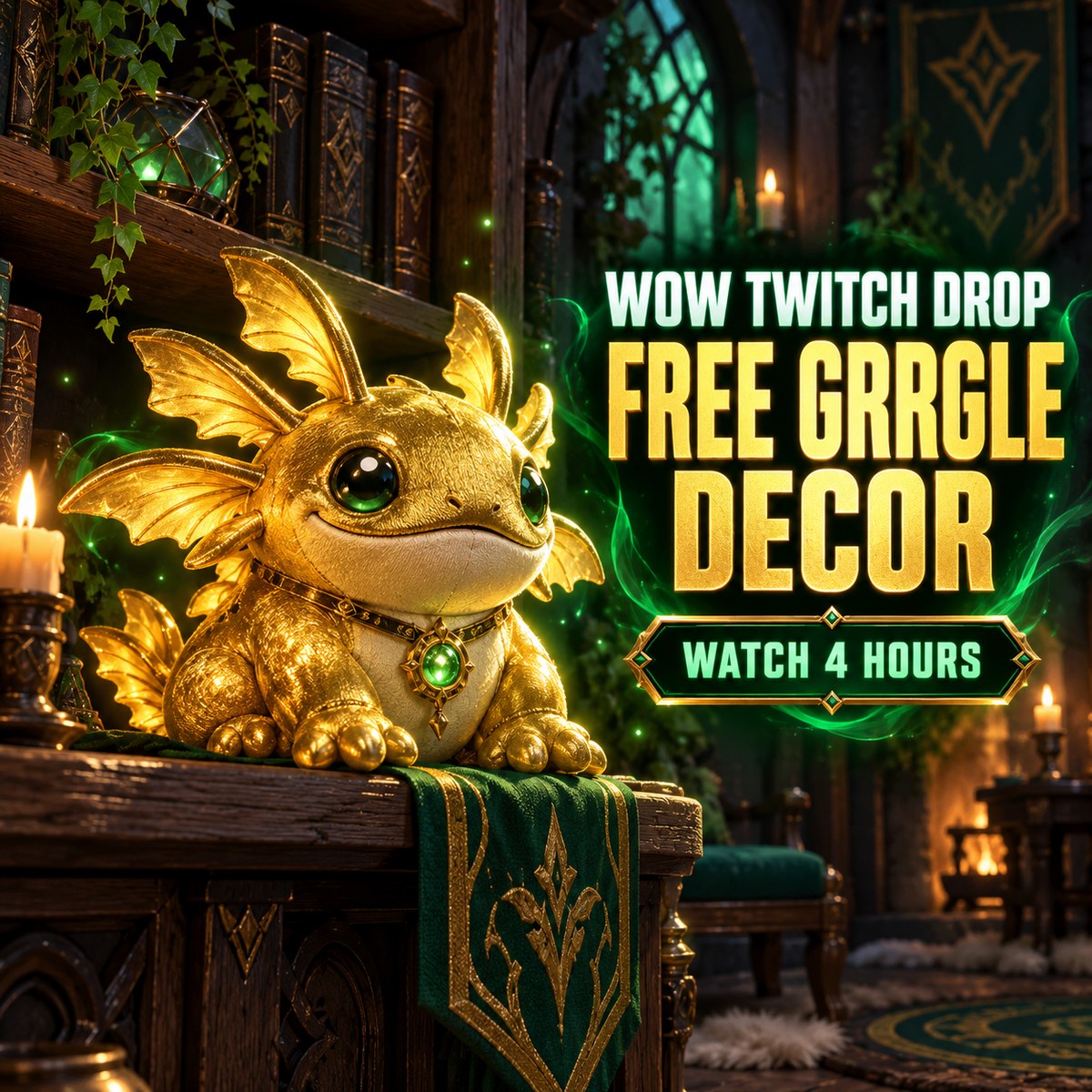 World of Warcraft Twitch Drop Cuddly Gold-Colored Grrgle housing decor guide