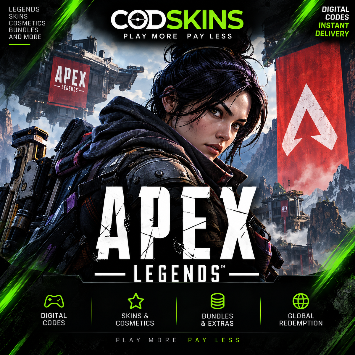 Apex Legends digital codes, skins and rewards collection at CODSKINS