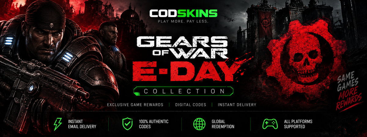 Gears of War E-Day codes and DLC collection - digital promotional rewards at CODSKINS