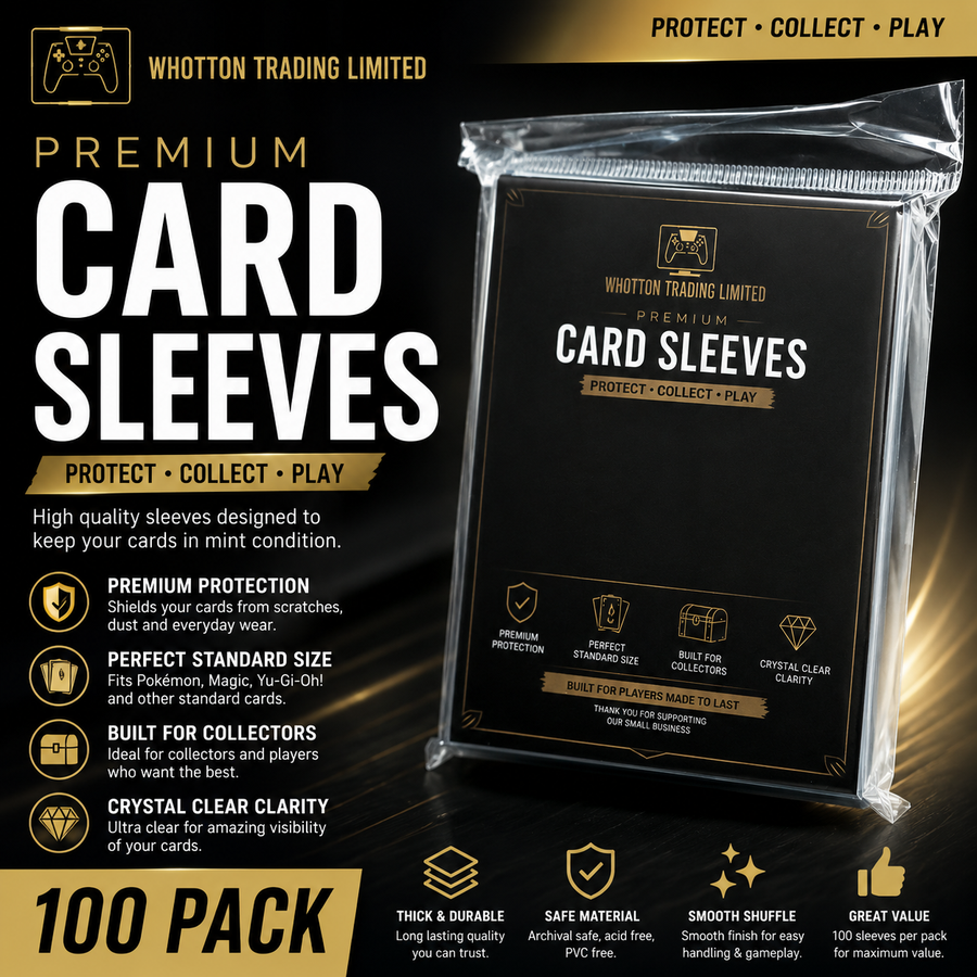 100 Pack Premium Trading Card Sleeves – Clear TCG Card Protectors