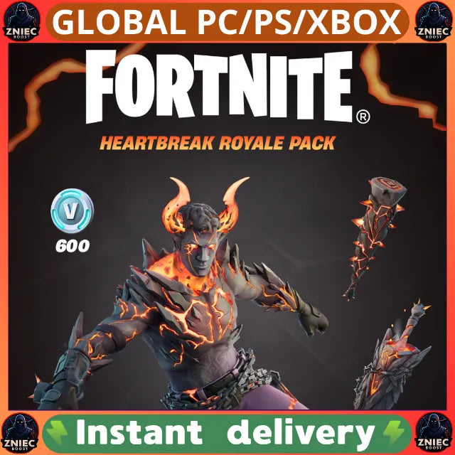 Fortnite Heartbreak Royale Pack - Heartbreak Ranger Outfit, Magmacore Sheath Back Bling, Heartbreak Club Pickaxe &amp; 600 V-Bucks - Global Digital Code - PC/PS/Xbox