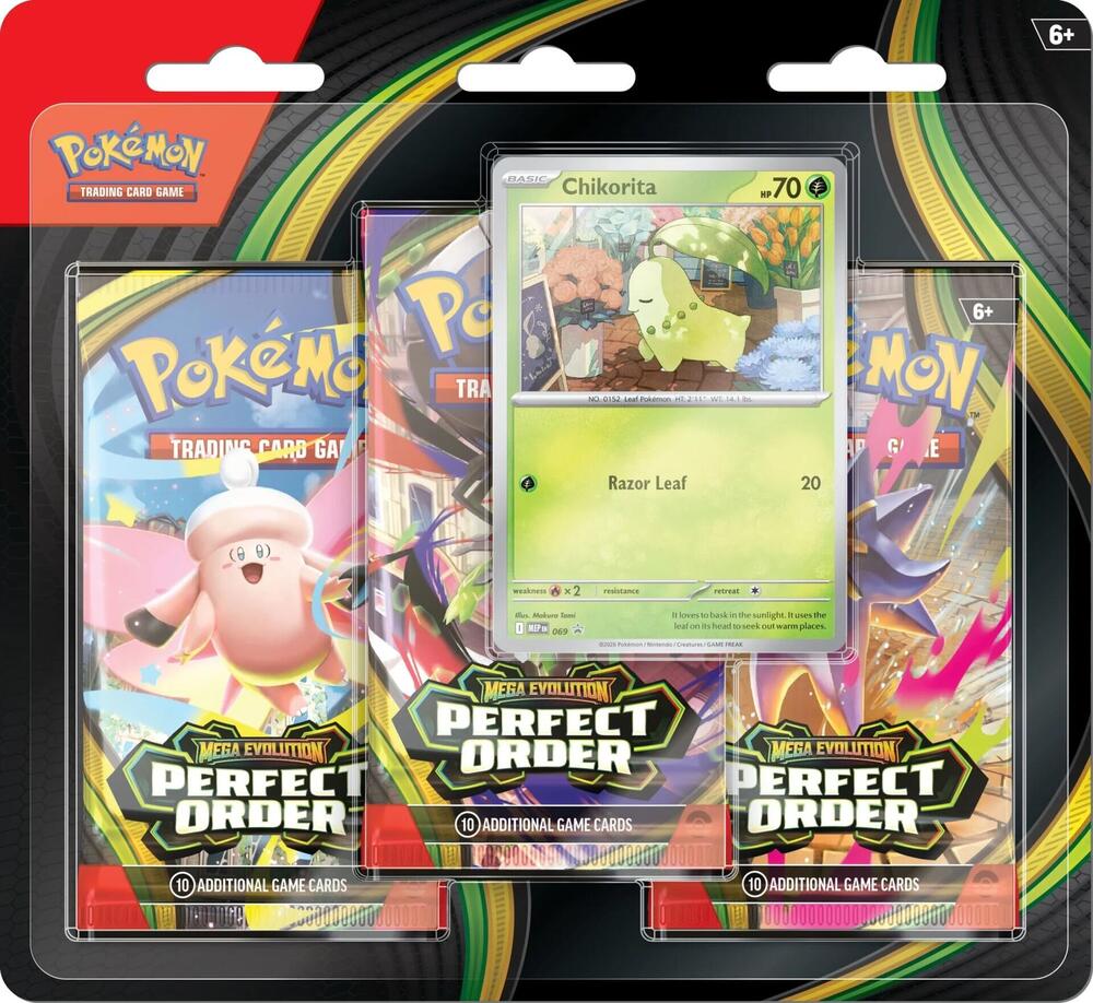 Perfect Order 3 Pack Blister [Chikorita] ME03: Perfect Order NM