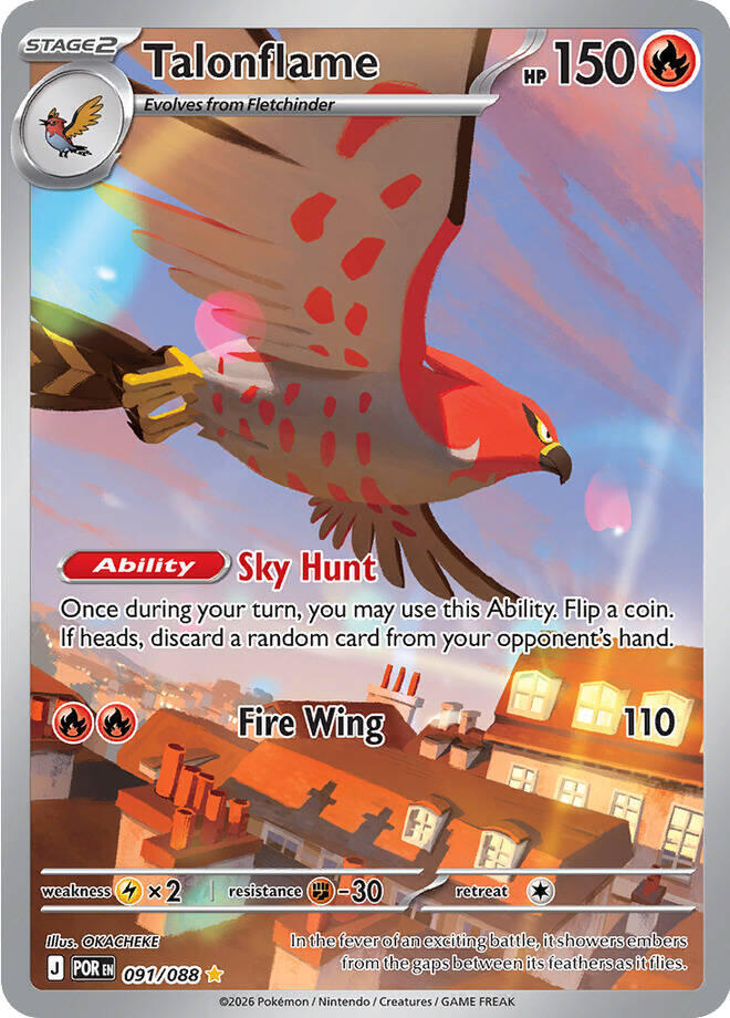 Talonflame - 091/088 091/088 Shiny Rare ME03: Perfect Order NM