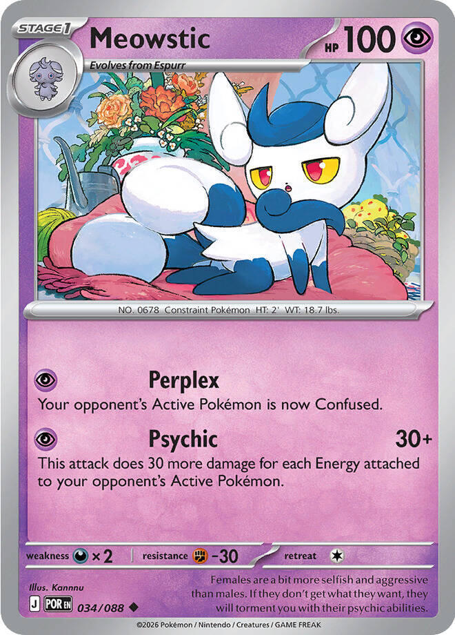 Meowstic 034/088 Uncommon ME03: Perfect Order NM