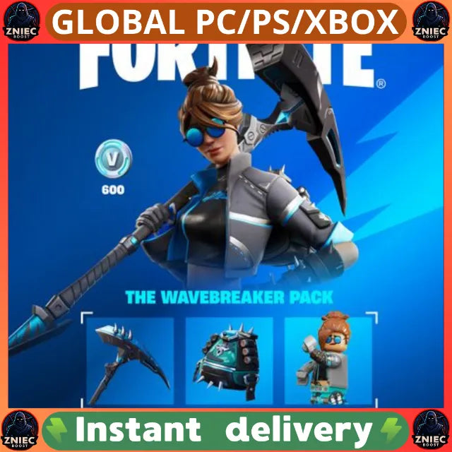 Fortnite The Wavebreaker Pack - Wavebreaker Outfit + LEGO Style, Dry Bag Back Bling, Swell Striker Pickaxe &amp; 600 V-Bucks - Global Digital Code - PC/PS/Xbox

