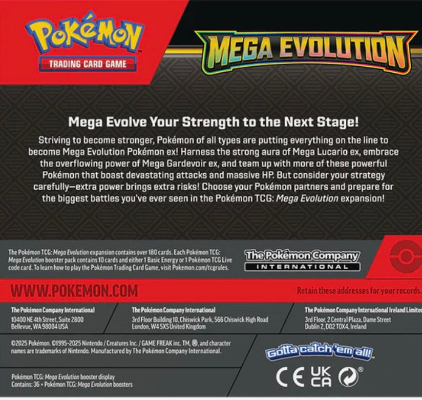 Pokemon TCG Mega Evolutions Booster Box (36 Packs) Non Enhanced WHOTTON TRADING