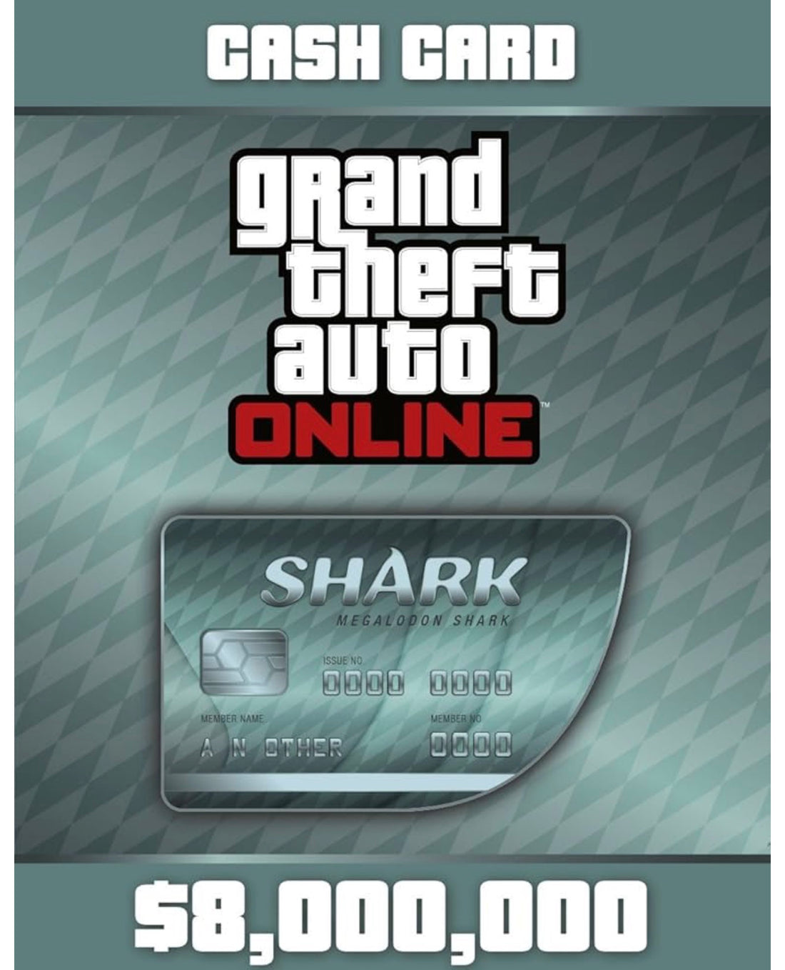 Get the GTA Online Megalodon Shark Cash Card 8M PC code. Instant delivery, official Rockstar GTA$ cash card, fast money boost.