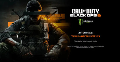 Call of duty Black ops 6 Monster Energy “Chill Flannel” Operator Skin WHOTTON TRADING