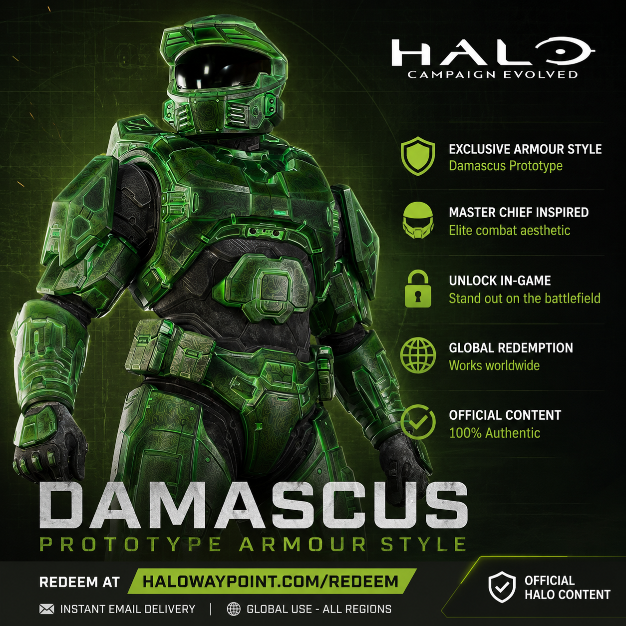 Halo Campaign Evolved – Damascus Prototype Armour Style | Global Code | Instant Delivery