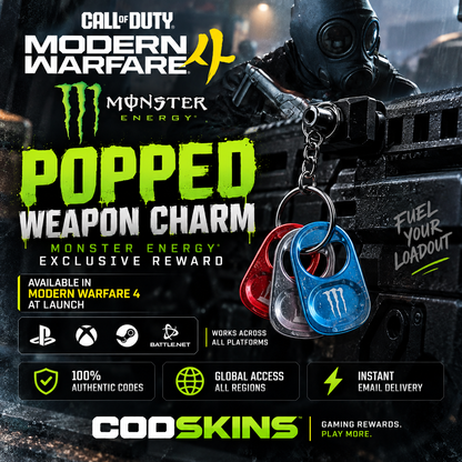 MW4 Popped Weapon Charm Monster Energy Modern Warfare 4 promotional reward