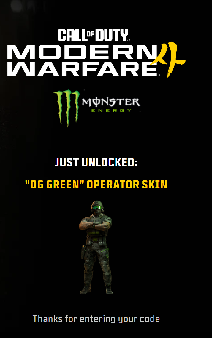OG Green MW4 Monster Operator Skin