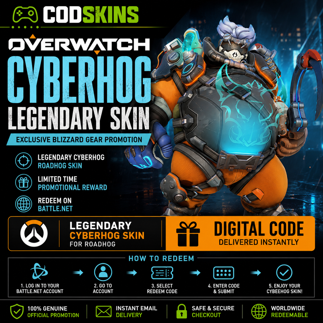 Overwatch Legendary Cyberhog Skin 