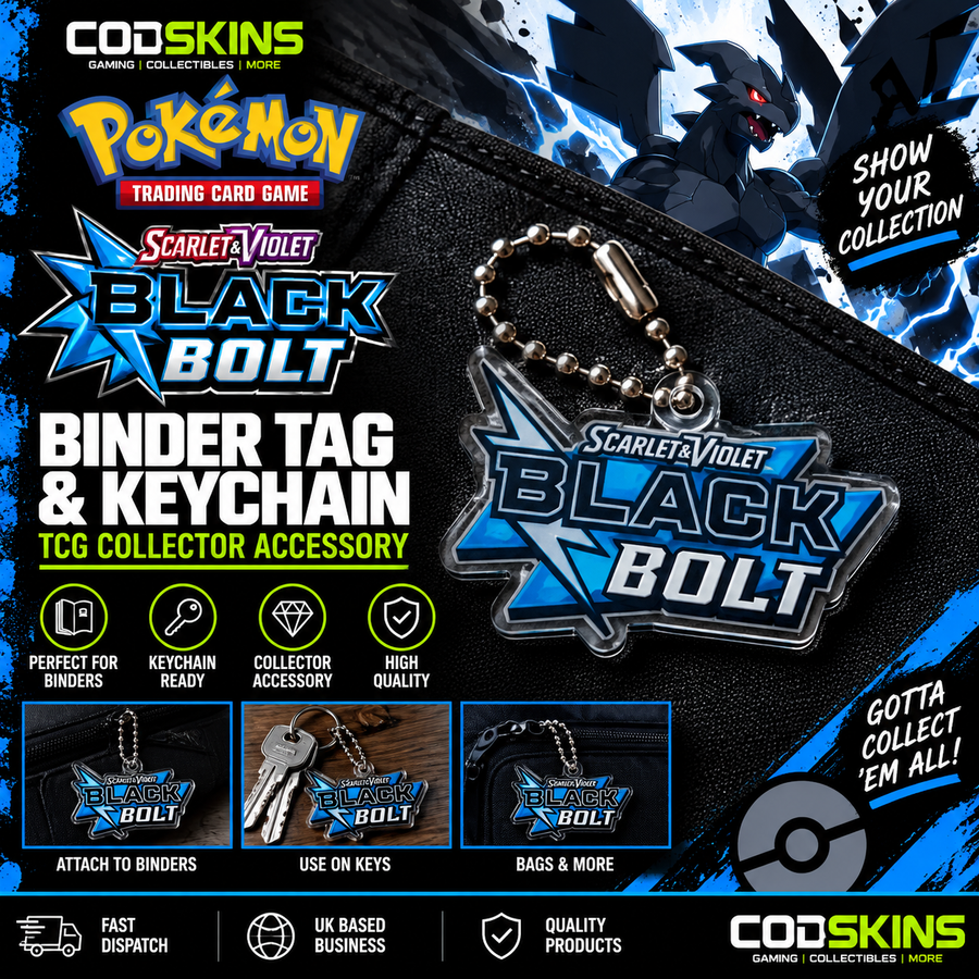 Pokémon Black Bolt Binder Tag / Keychain | TCG Collector Accessory