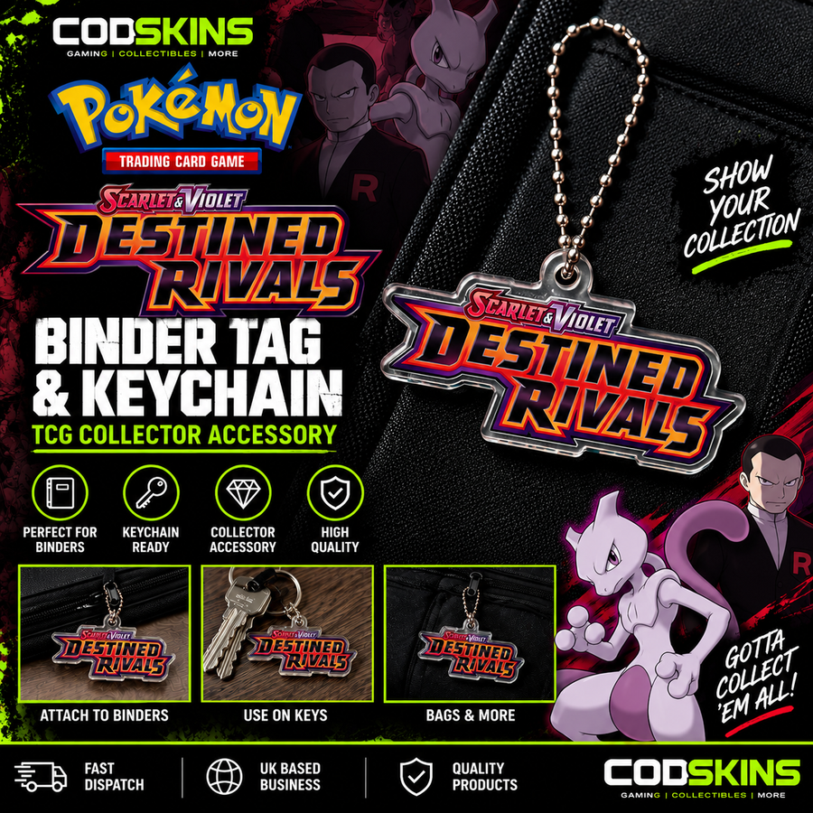 Pokémon Destined Rivals Binder Tag / Keychain | TCG Collector Accessory