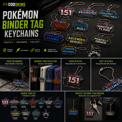 ⚡ Pokémon Keychain Binder Tag – Collectible Gaming Accessory