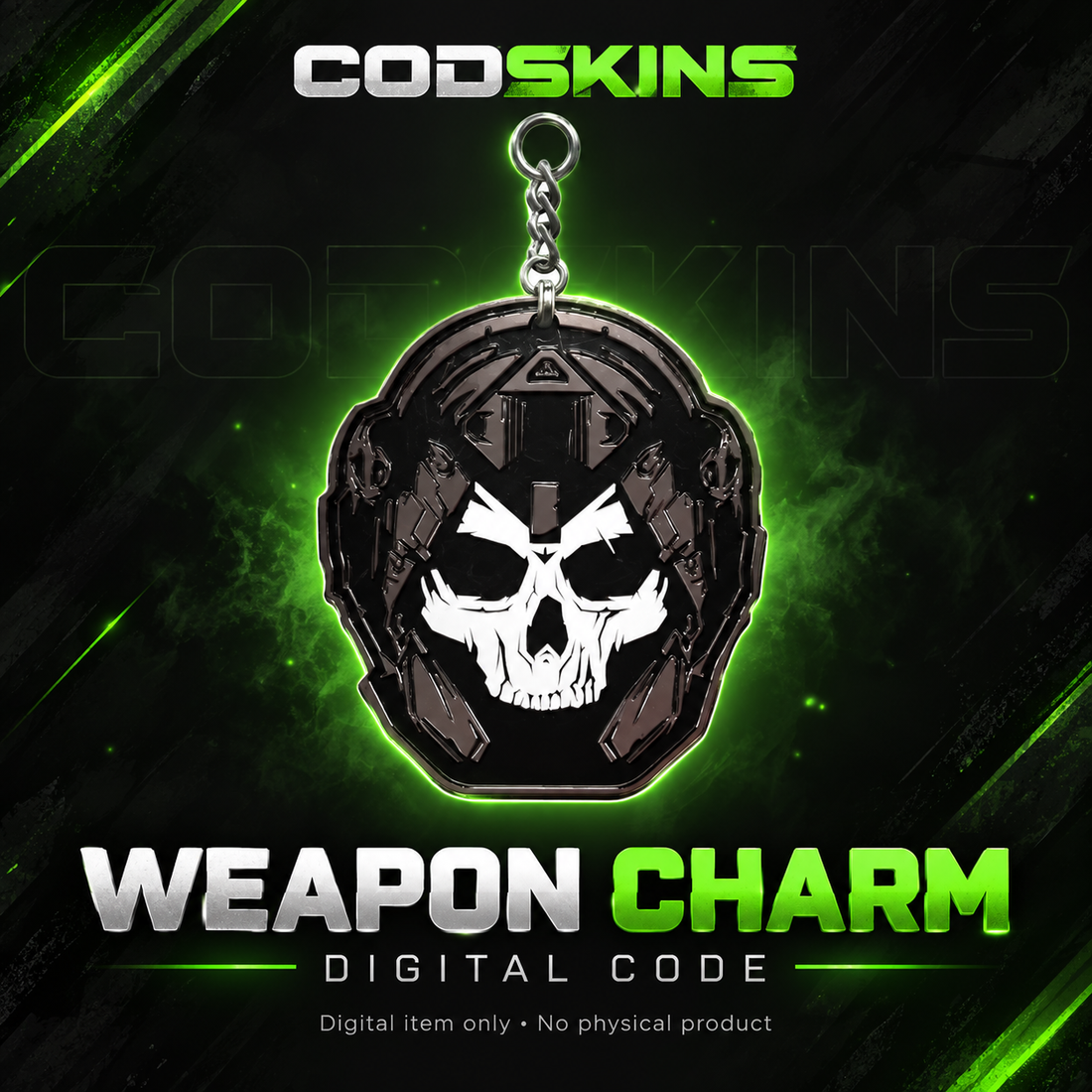 Black tactical skull weapon charm digital code – CODSKINS
