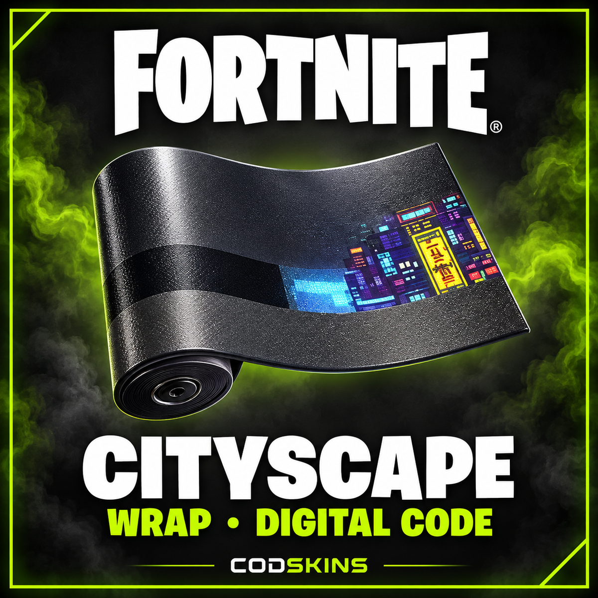 Fortnite Cityscape Wrap digital code – CODSKINS product artwork