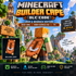 Minecraft Builder Cape DLC code promotional artwork orange pickaxe cape Xbox and PC