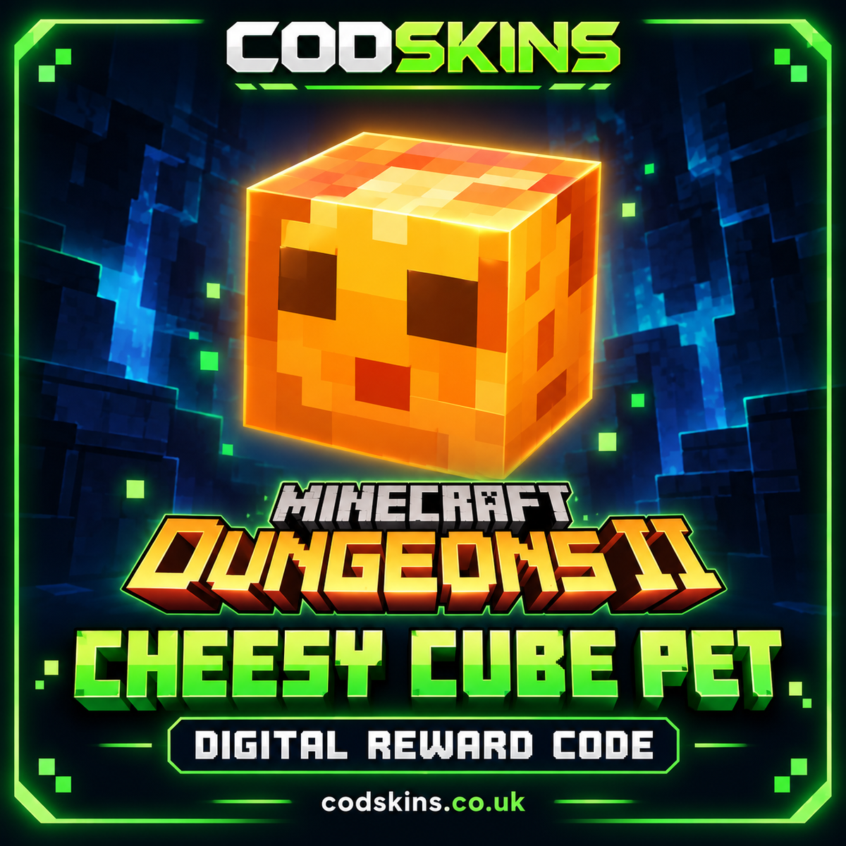 Cheesy Cube Pet digital reward for Minecraft Dungeons II – CODSKINS