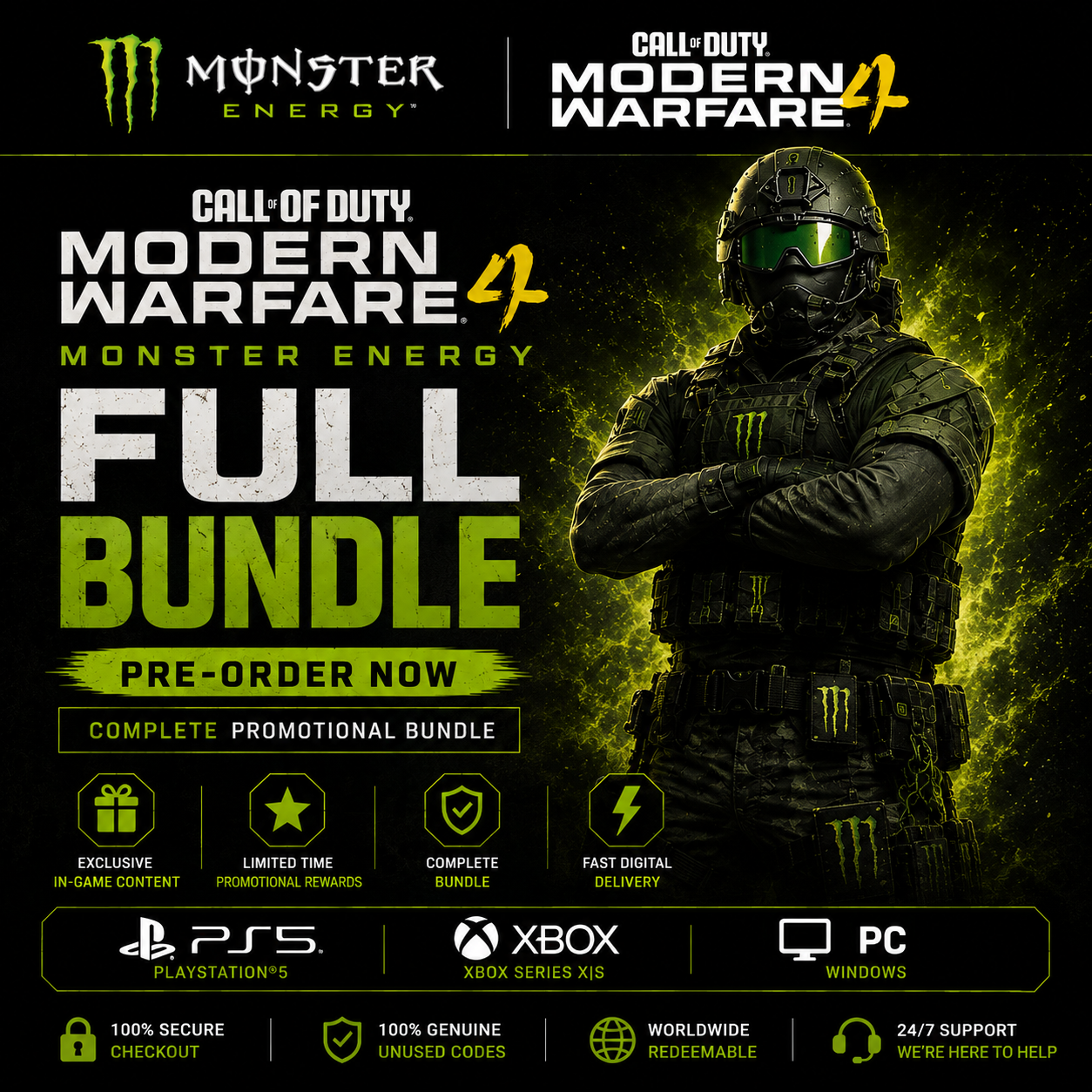 Call of Duty Modern Warfare 4 | Monster Energy Full Bundle | Pre Order