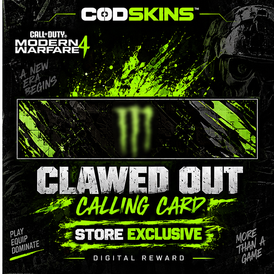 Clawed Out Calling Card MW4 store exclusive digital reward CODSKINS