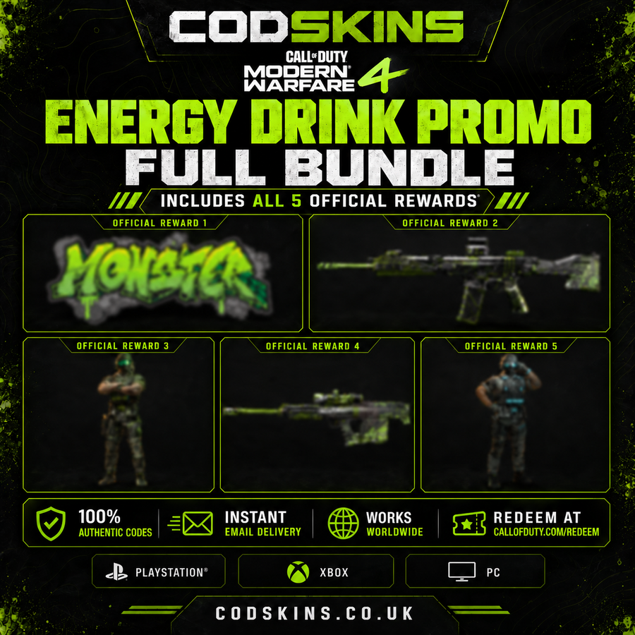 Call of Duty MW4 – Energy Drink Promo 5 Cosmetic Rewards Bundle