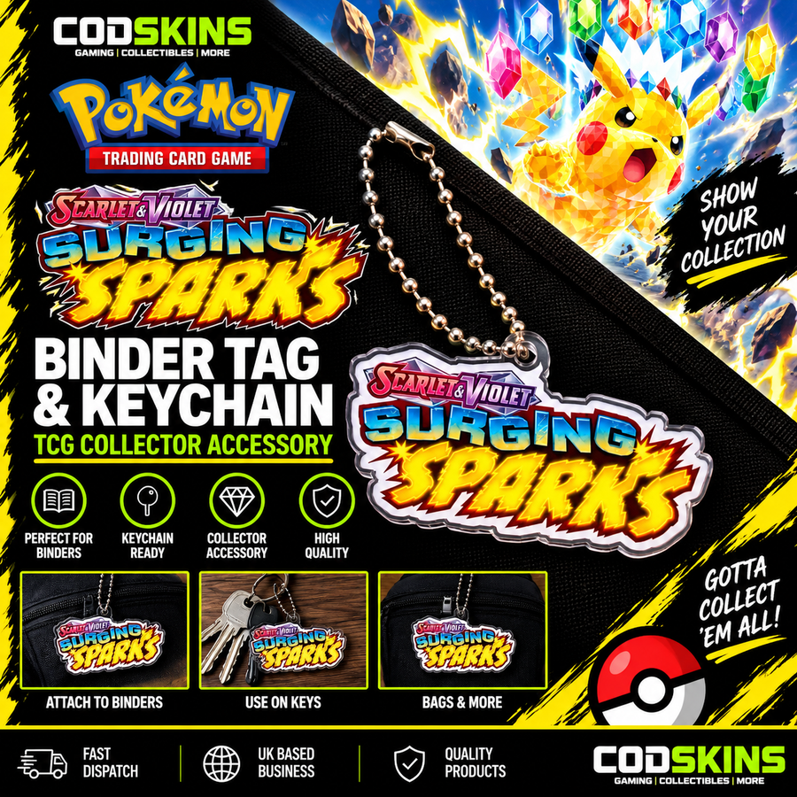 Pokémon Surging Sparks Binder Tag / Keychain | TCG Collector Accessory
