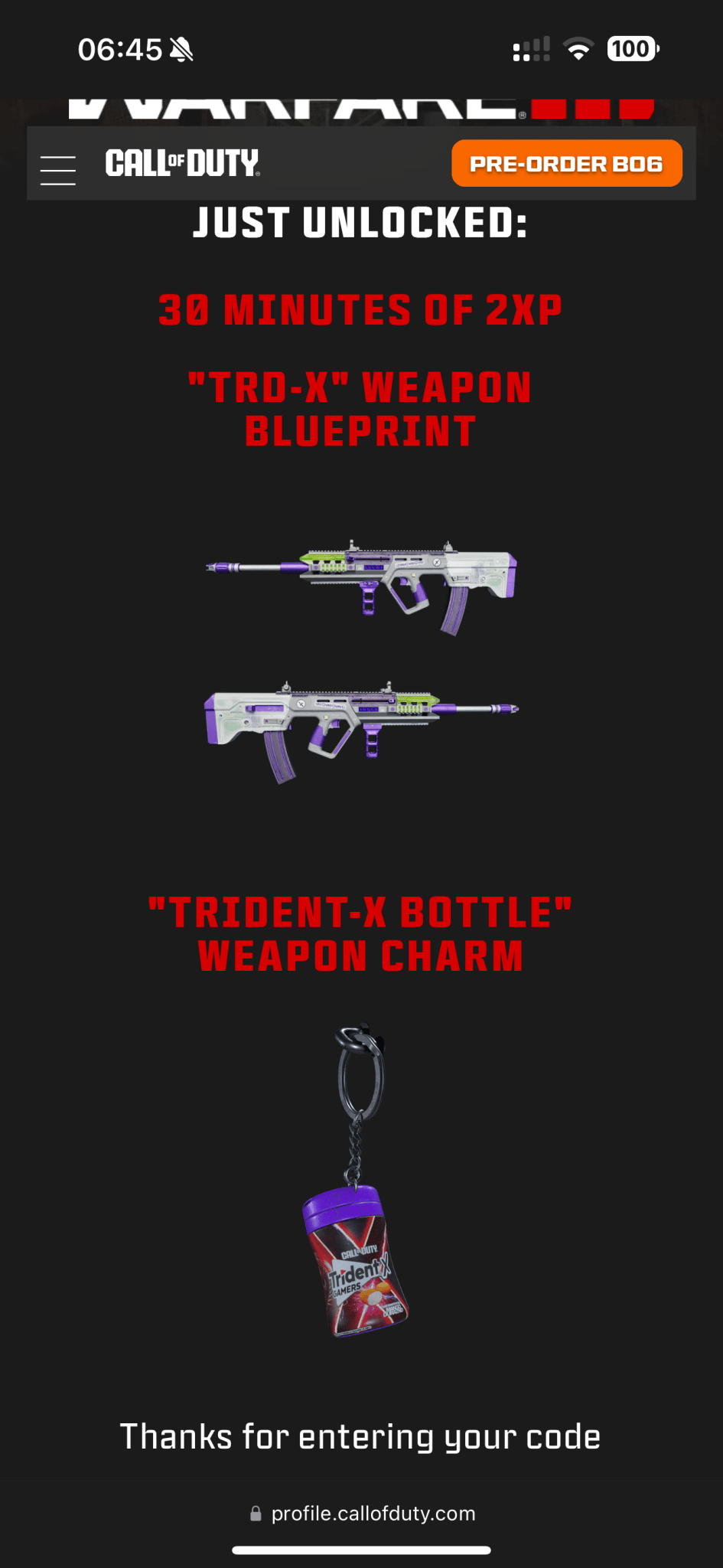 Trident Gum x Call Of Duty Modern Warfare 3 MW3 Bundle Promotion.